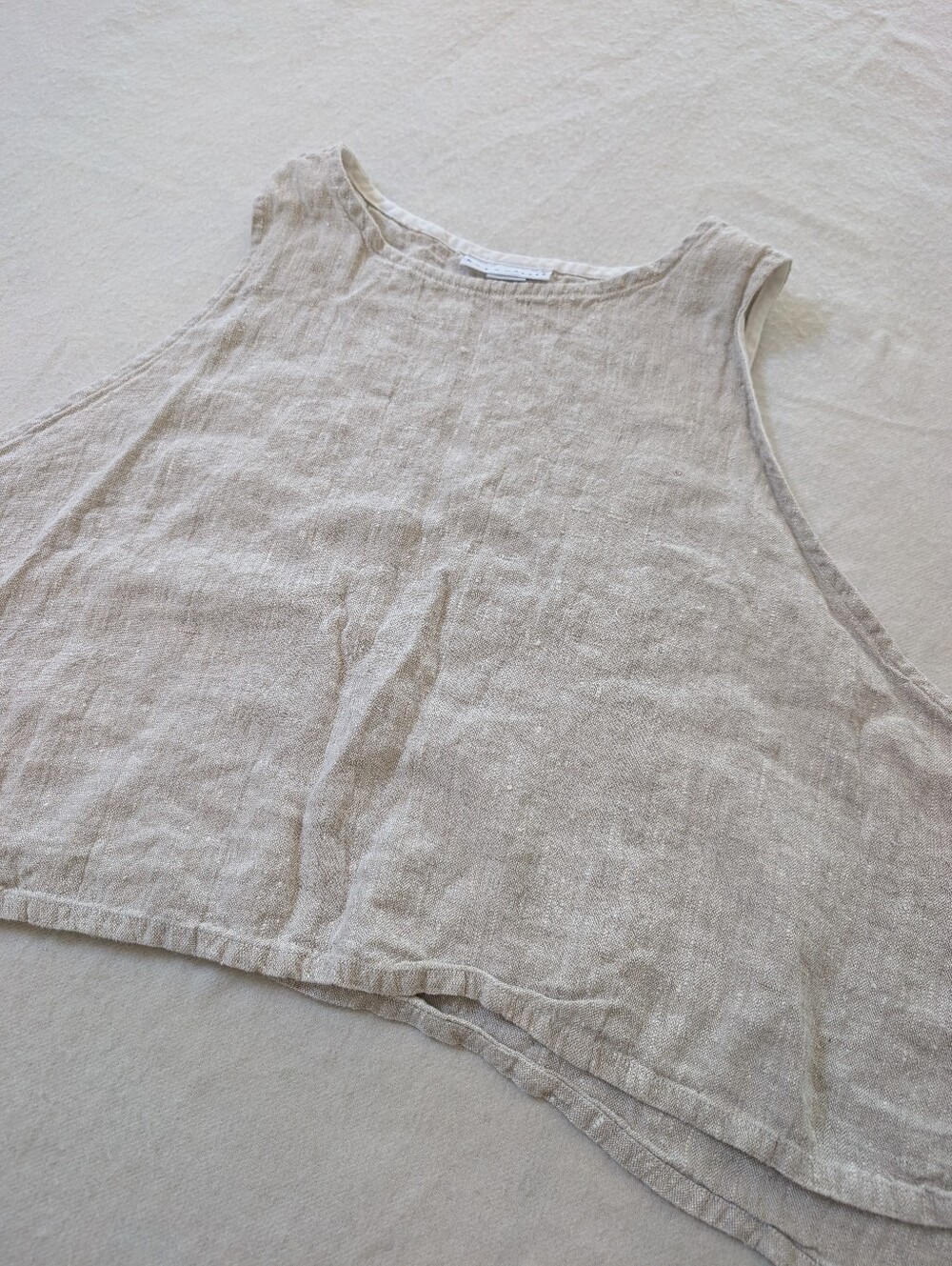 Bryn Walker Light Grey Linen Sleeveless Women's Top